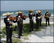 Mariachos on the beach